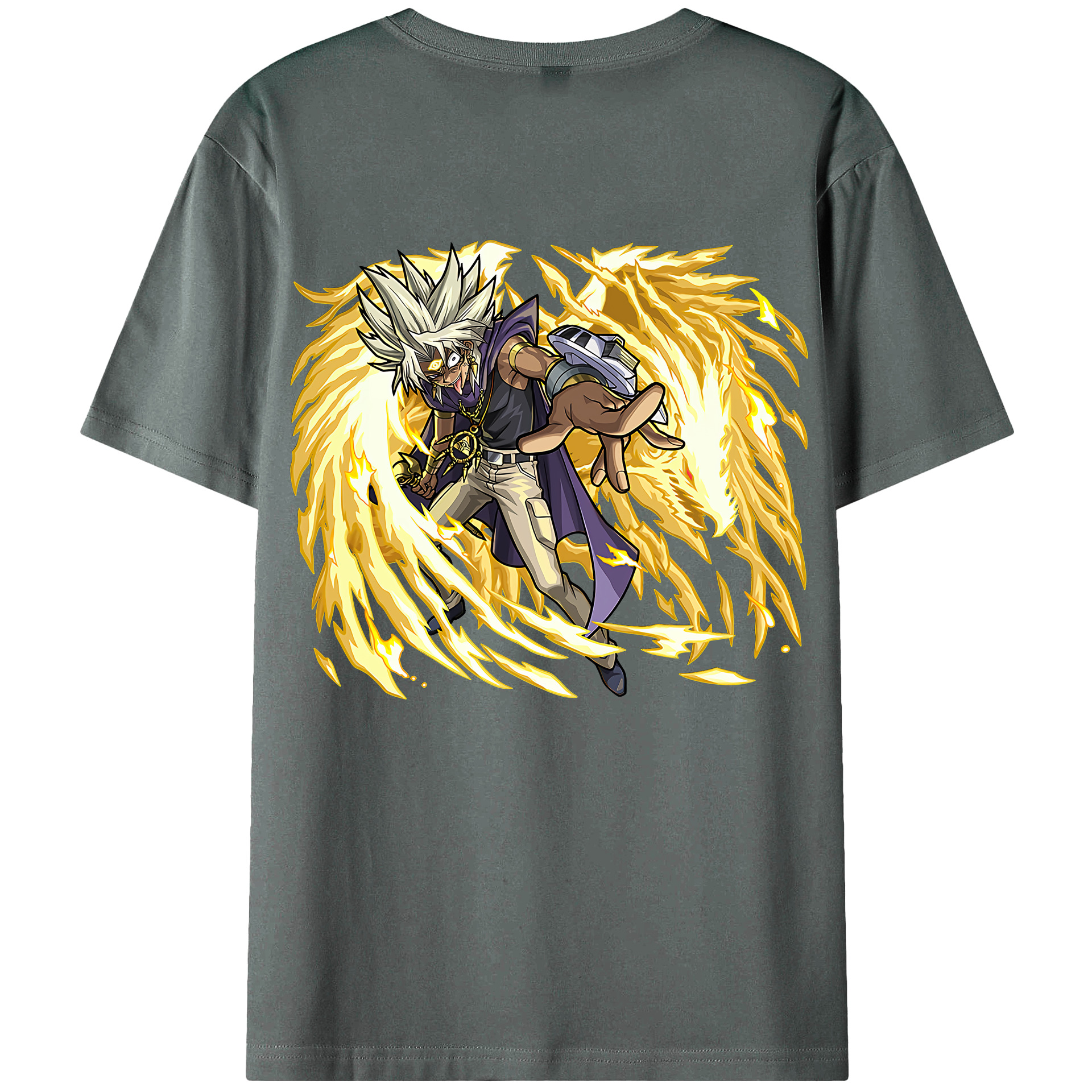 （画像用） 遊☆戯☆王 Yu-Gi-Oh! 綿100％ メンズ半袖Tシャツ（バックプリント） 通気性